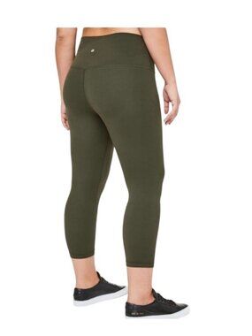 Lululemon Legging Size 6 Align Crop 21"Dark Olive Green High Rise Style W6AS8S